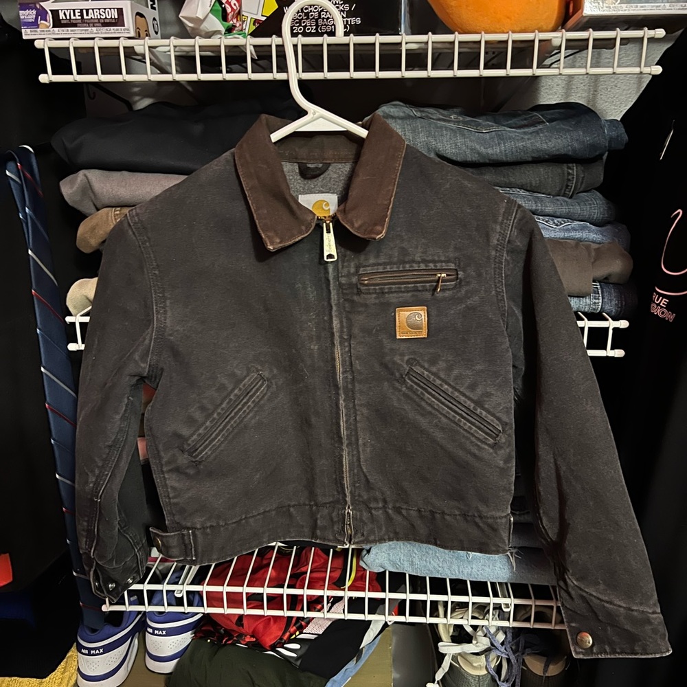 Vintage 90s Carhartt Detroit Jacket Fleece Lined USA Made Youth M